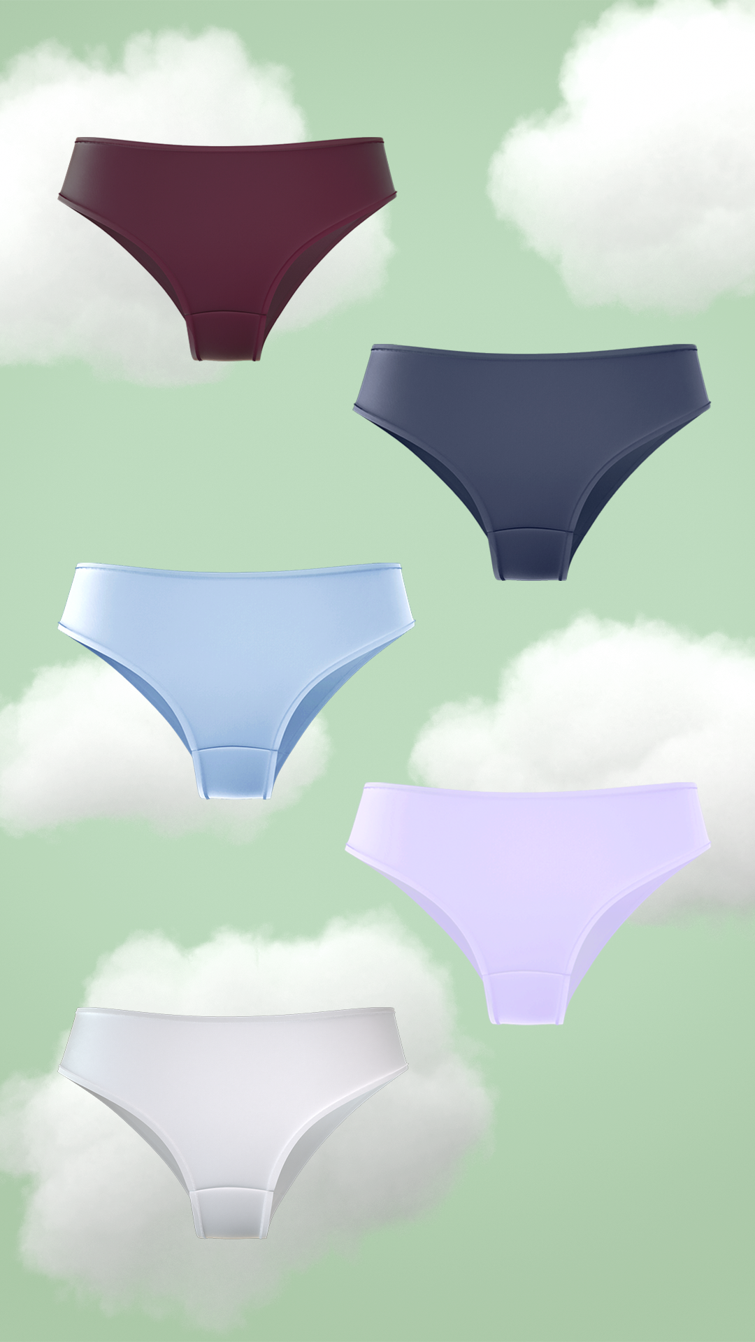 5-Pack Supima Modal Hipster Nessies- gradient crew