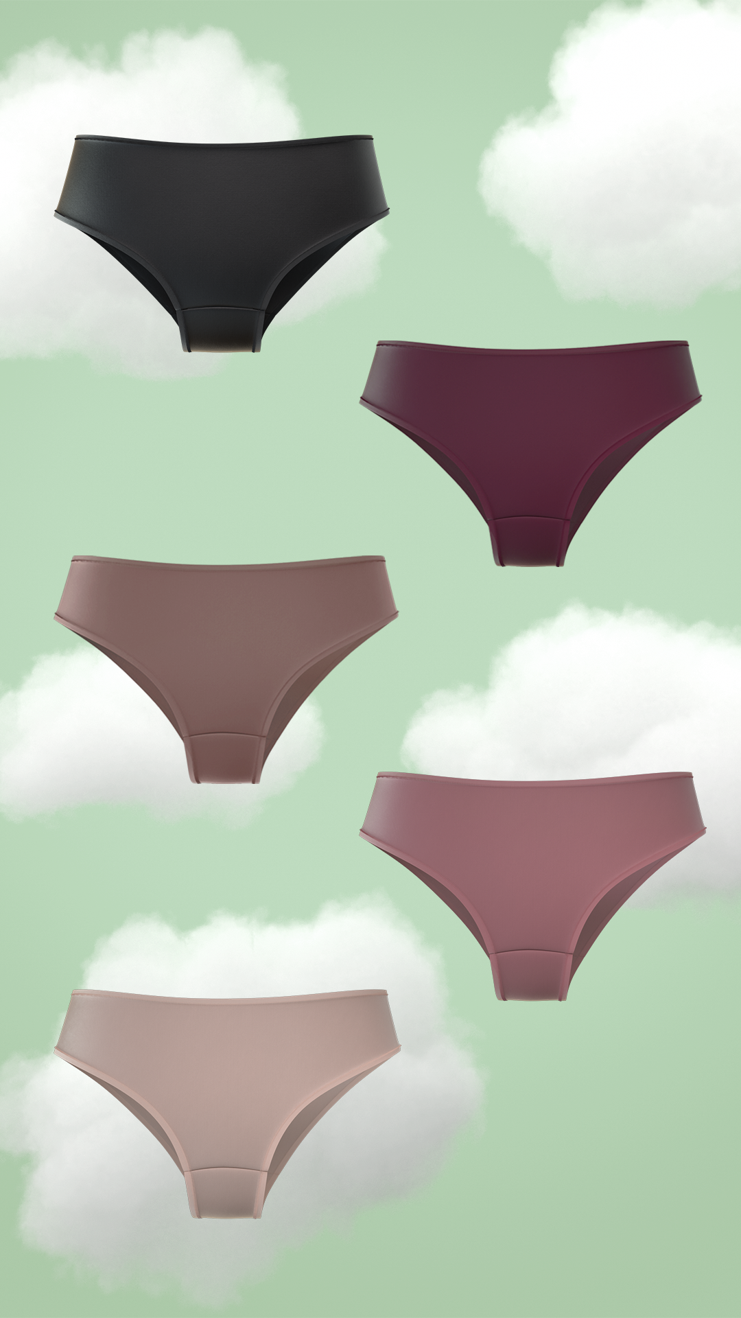 5-Pack Supima Modal Hipster Nessies- rosewood crew