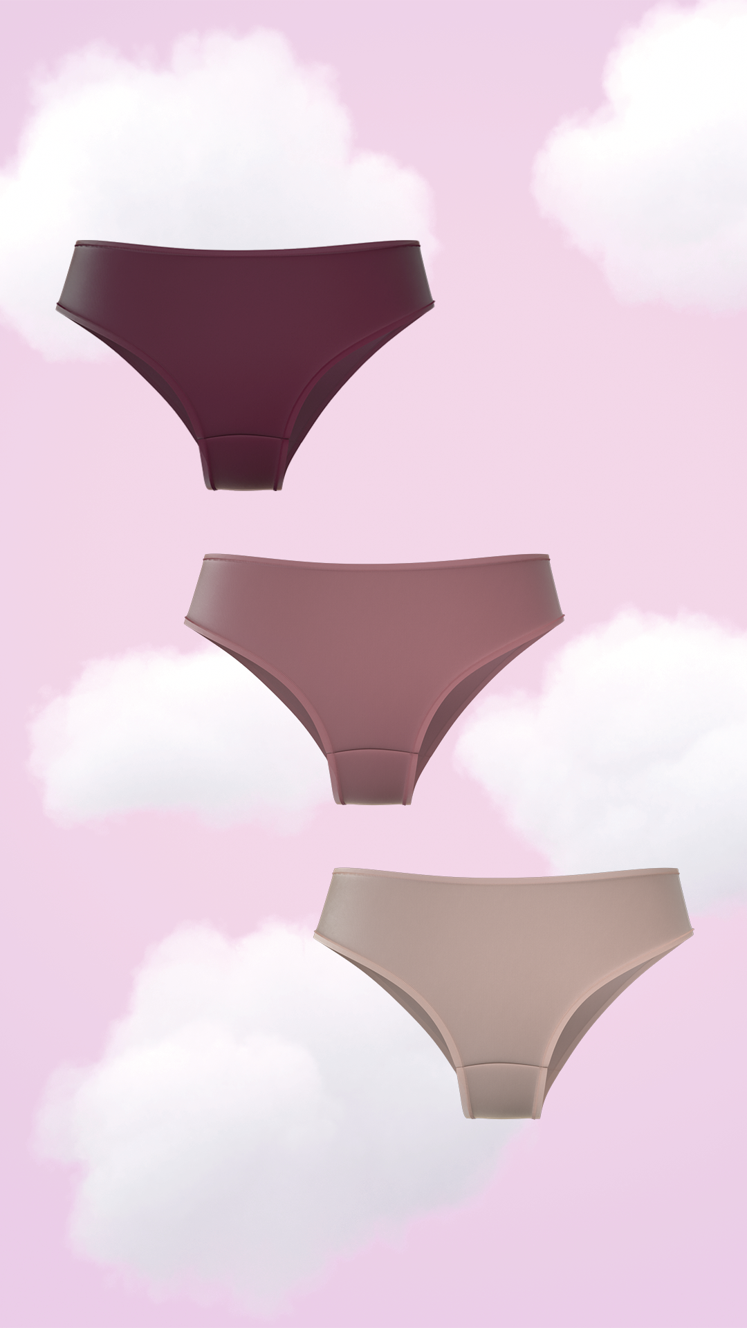 3-Pack Supima Modal Hipster Nessies- The Blush