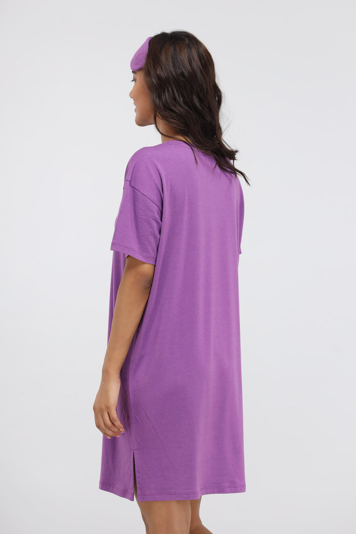 Meadow Violet Supima® T-Shirt Dress, stylish and comfortable women's fashion.