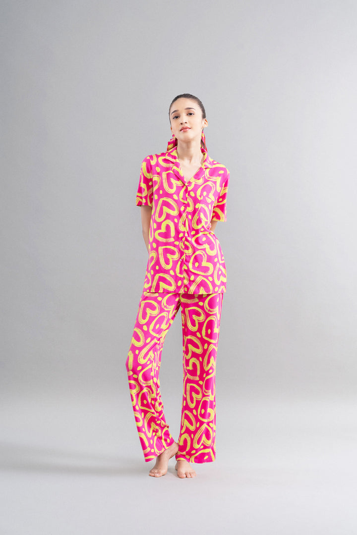 Limited Edition Lovestruck Pink Heart Half Sleeve Shirt