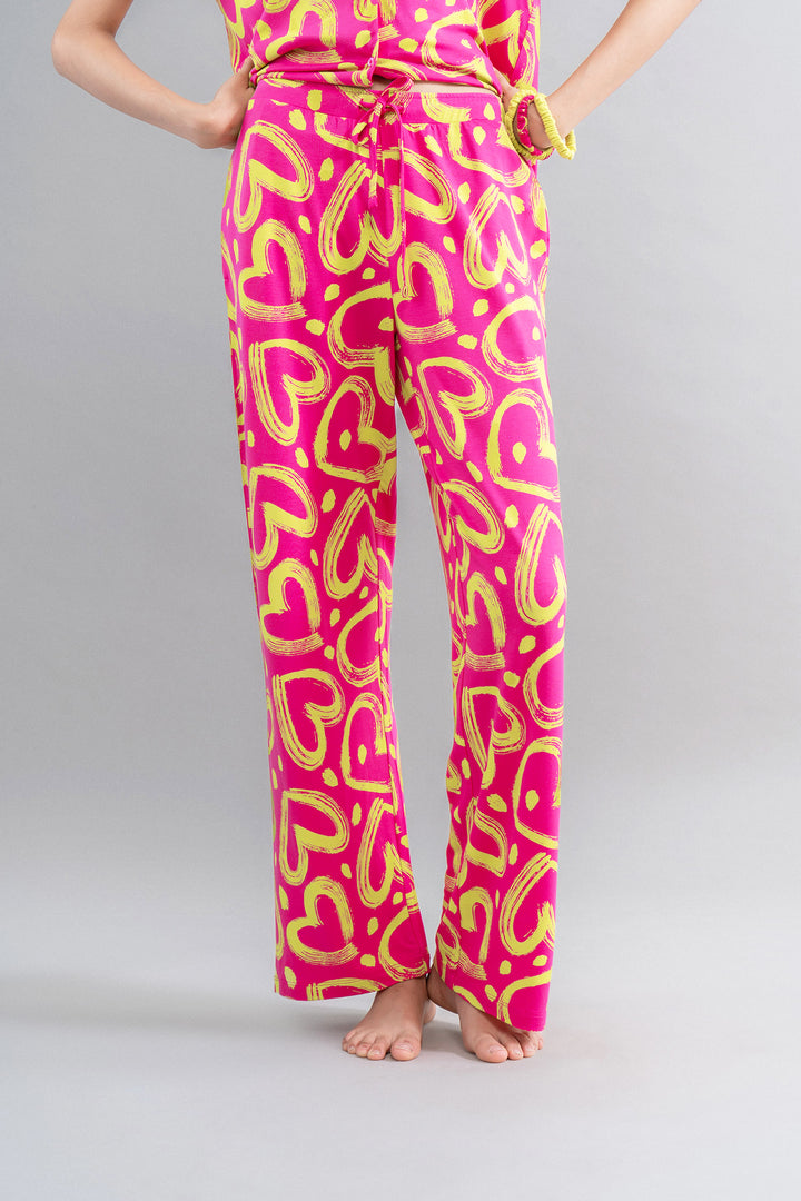 Limited Edition Lovestruck Pink Heart Flared Pajamas