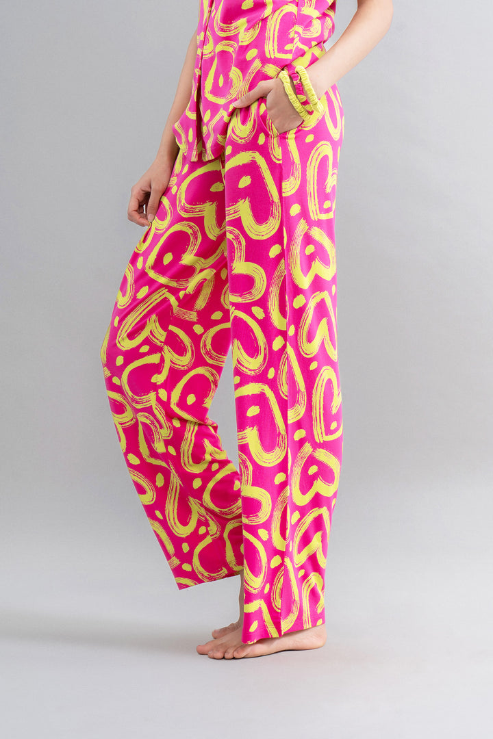 Limited Edition Lovestruck Pink Heart Flared Pajamas