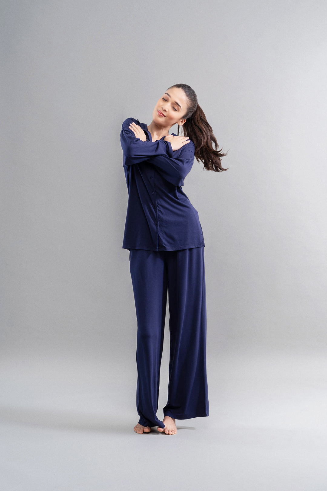 Deep Navy Supima Flared Pajamas