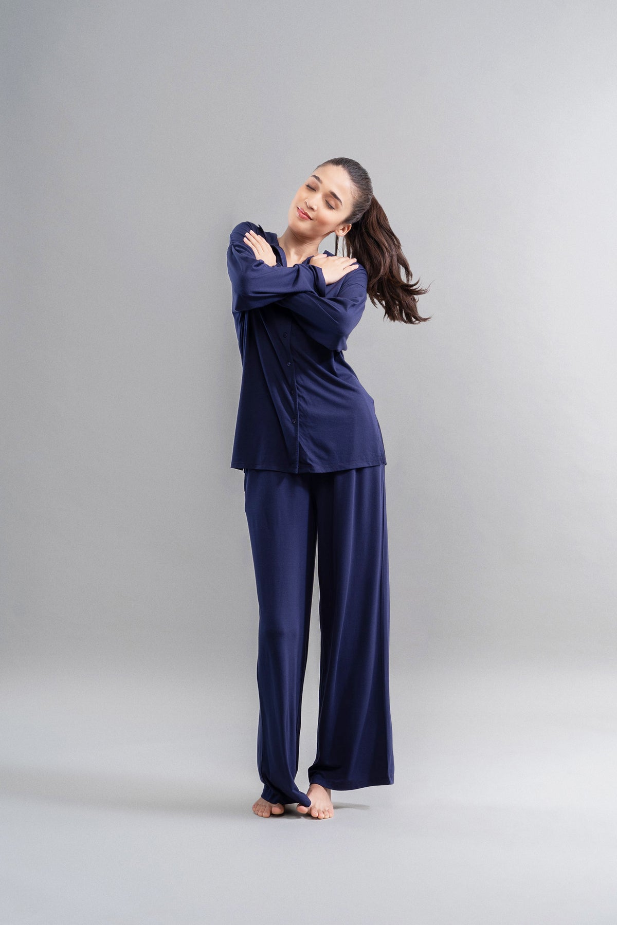 Deep Navy Supima Flared Pajamas