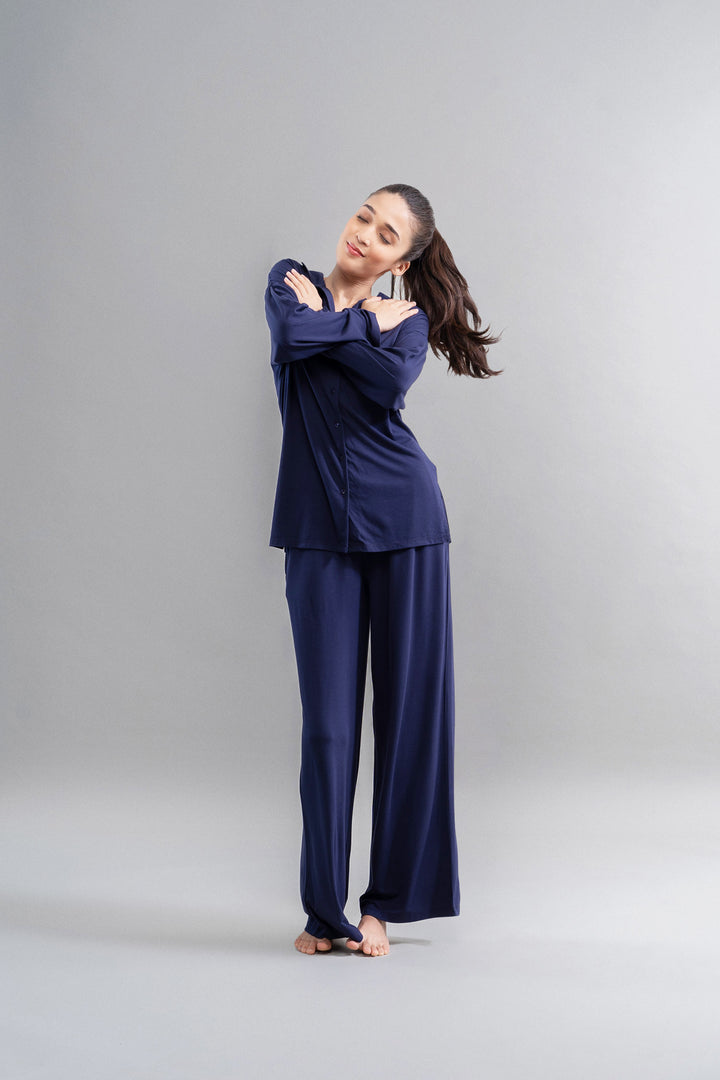 Deep Navy Supima Flared Pajamas