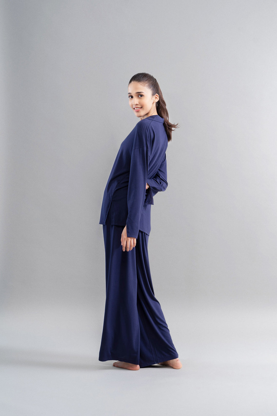 Deep Navy Supima Flared Pajamas