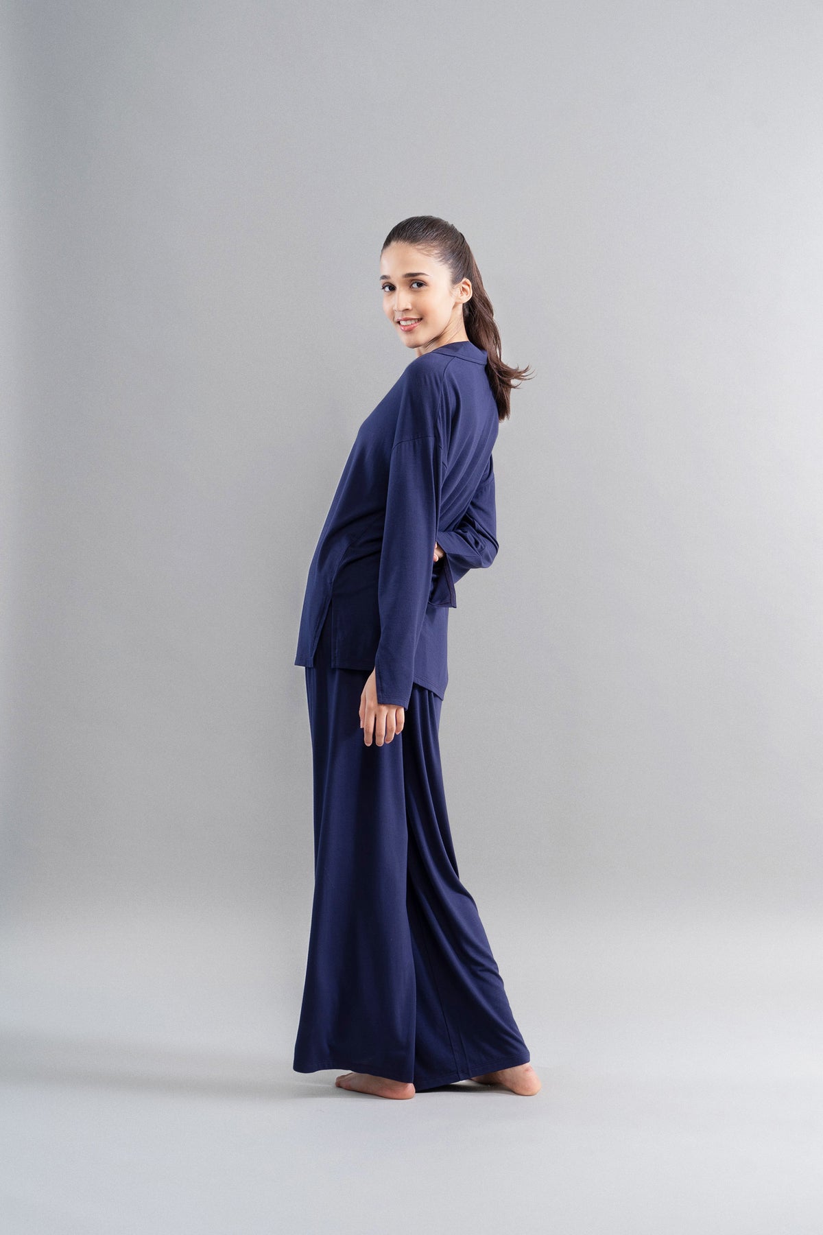 Deep Navy Supima Flared Pajamas