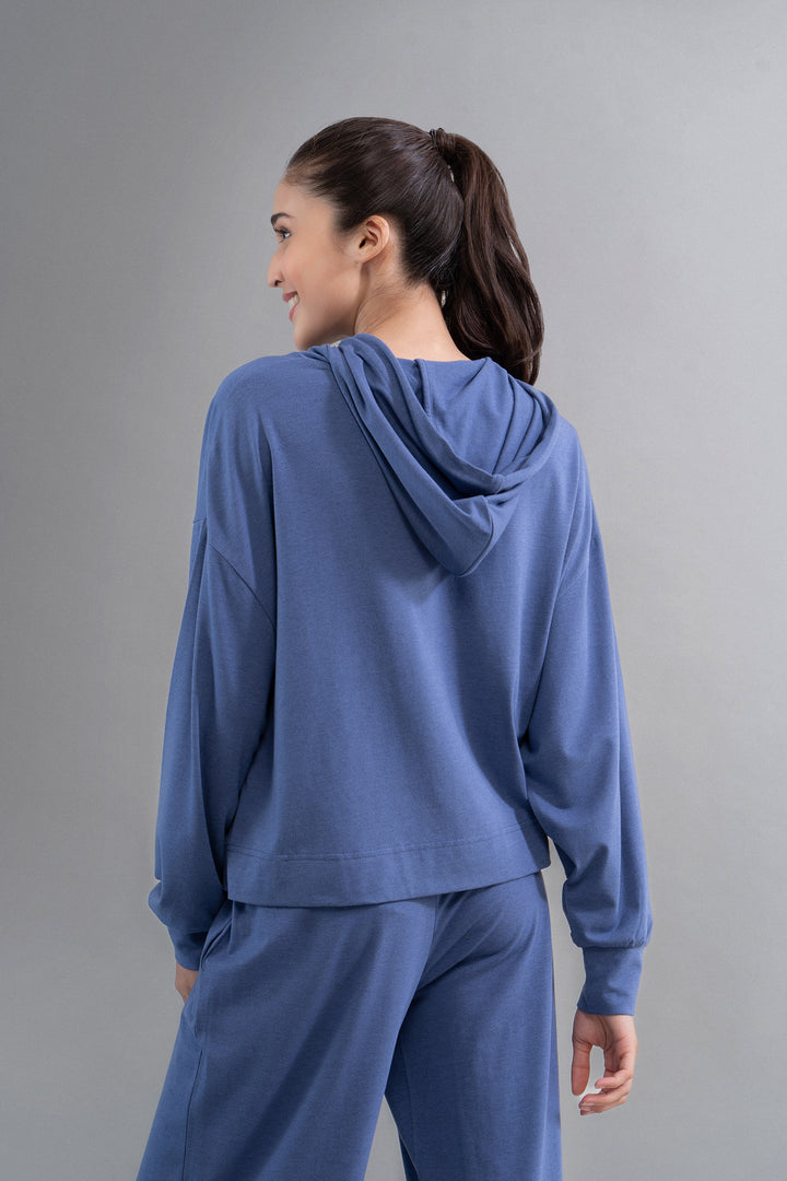 Limited Edition Luxflo® Travel Blue Hoodie for women, stylish and comfortable.