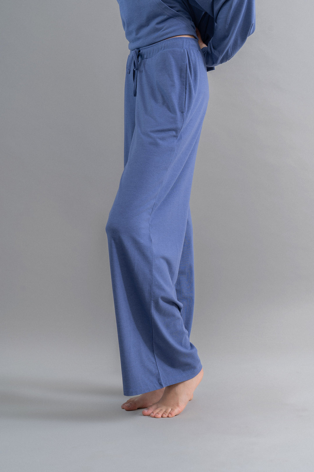Limited Edition Luxflo® Travel Blue Flared Pajamas for ultimate comfort.