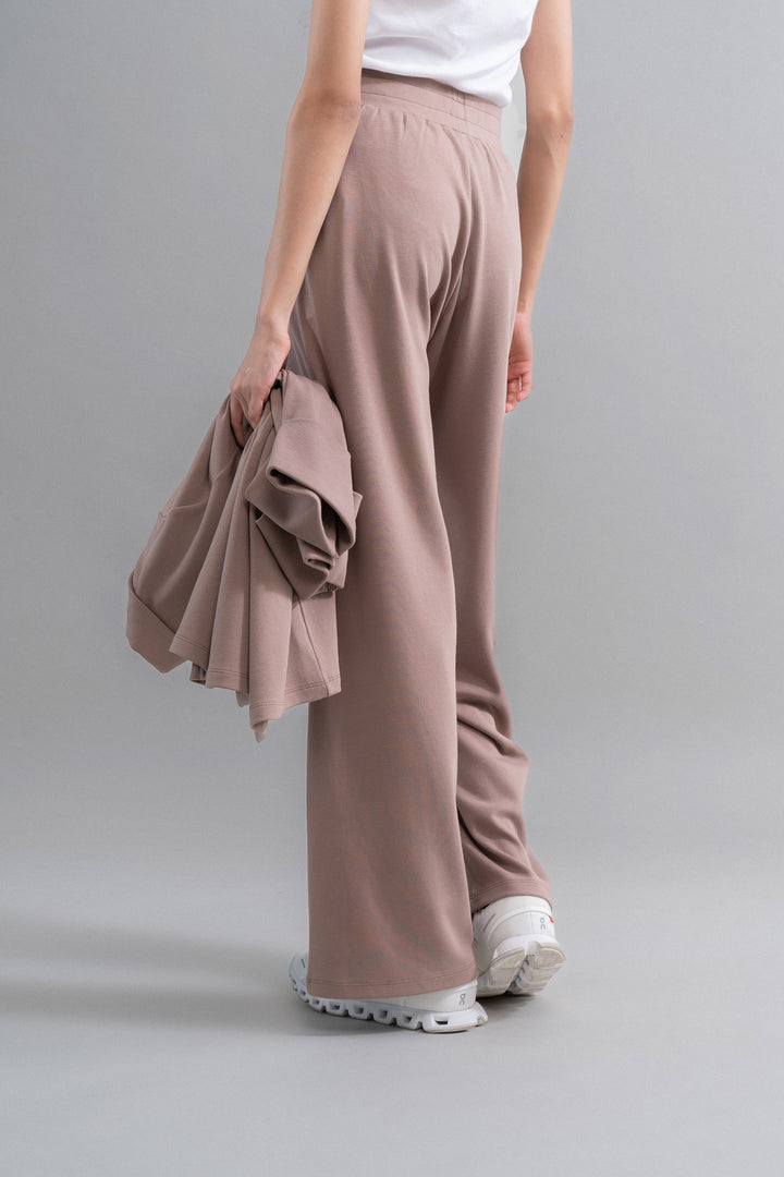 Snugknit® Mocha Flared Pant worn with a matching top.