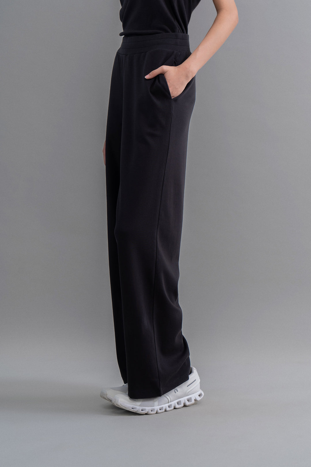Snugknit® Black Flared Pant with pockets and stylish design.
