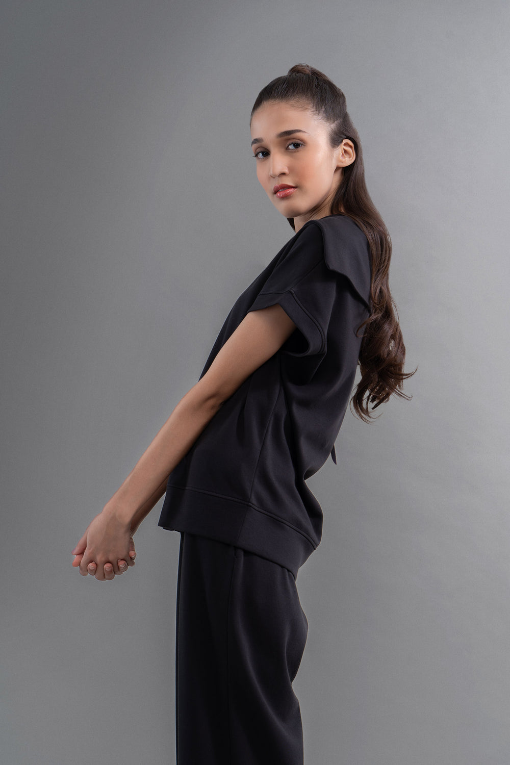 Snugknit® Black Polo Top