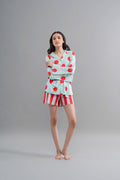 Stripes & Dot Aqua Red Short Set