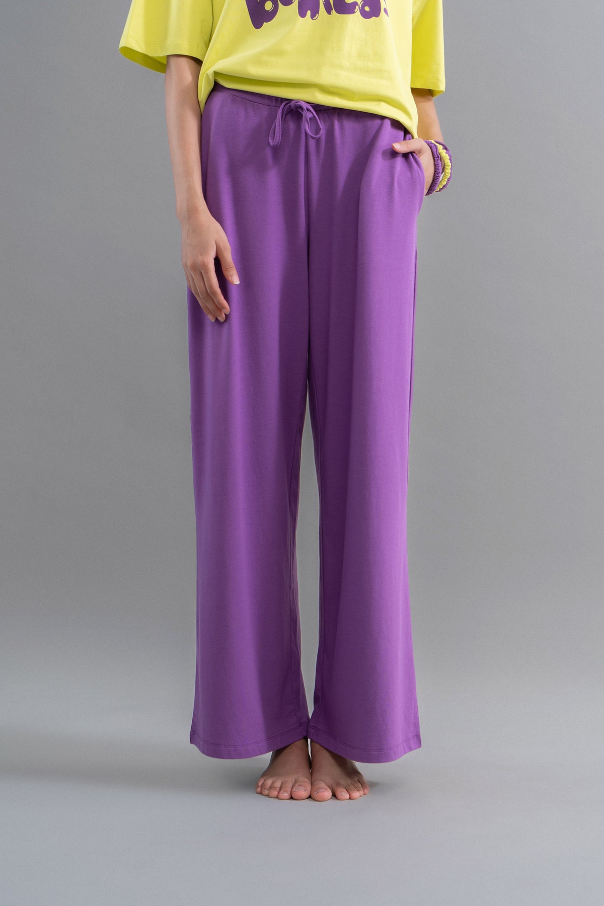 Meadow Violet Supima flared pajamas for comfortable lounging.