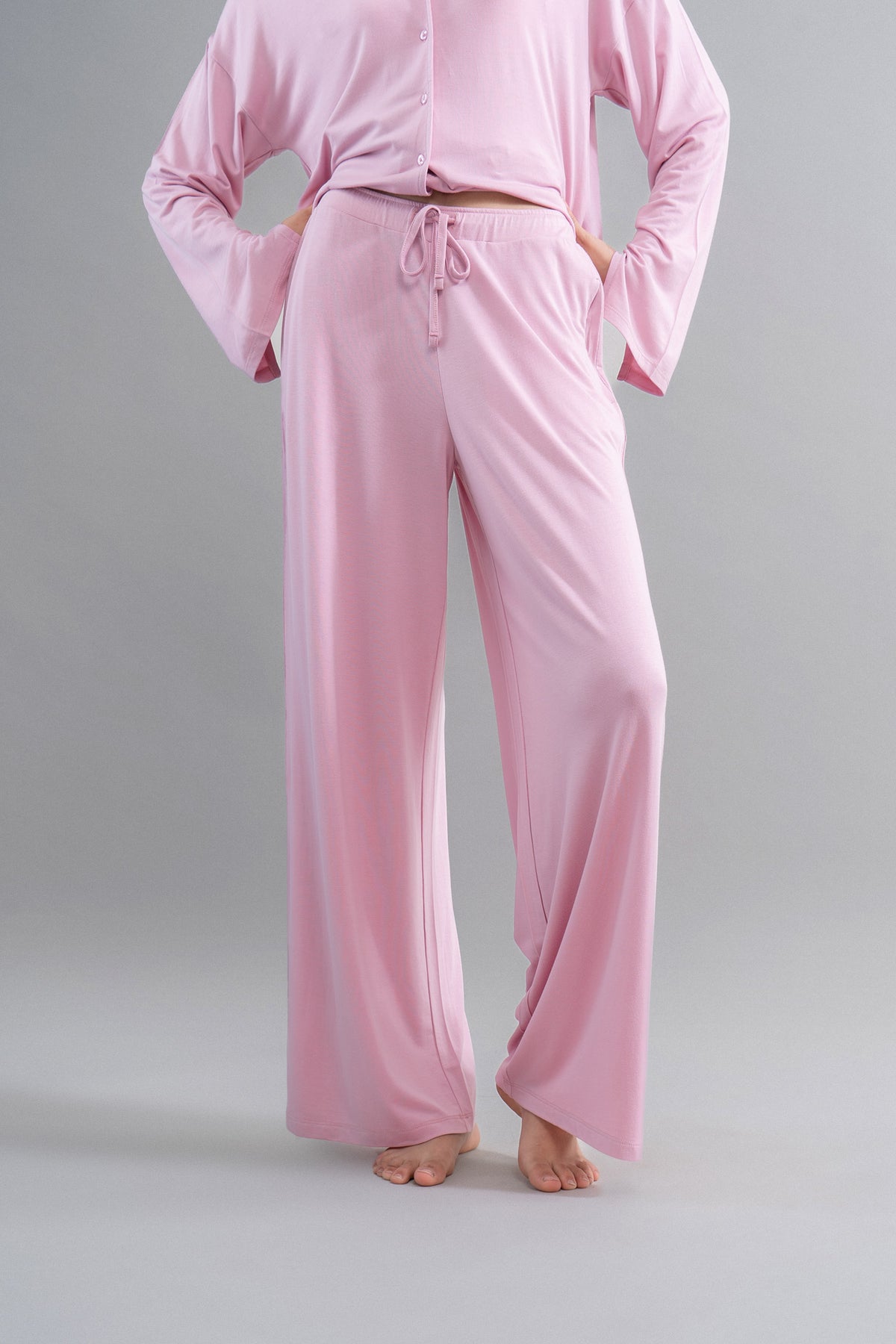 Deep pink modal flared pajamas for comfort and style.