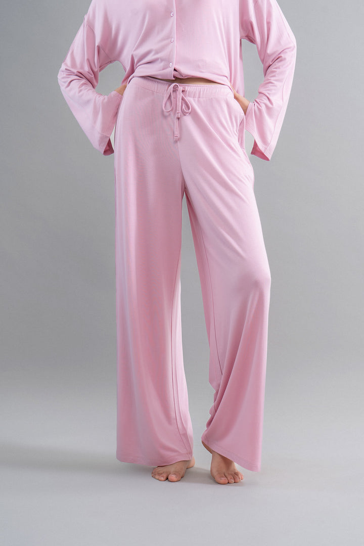 Deep pink modal flared pajamas for comfort and style.