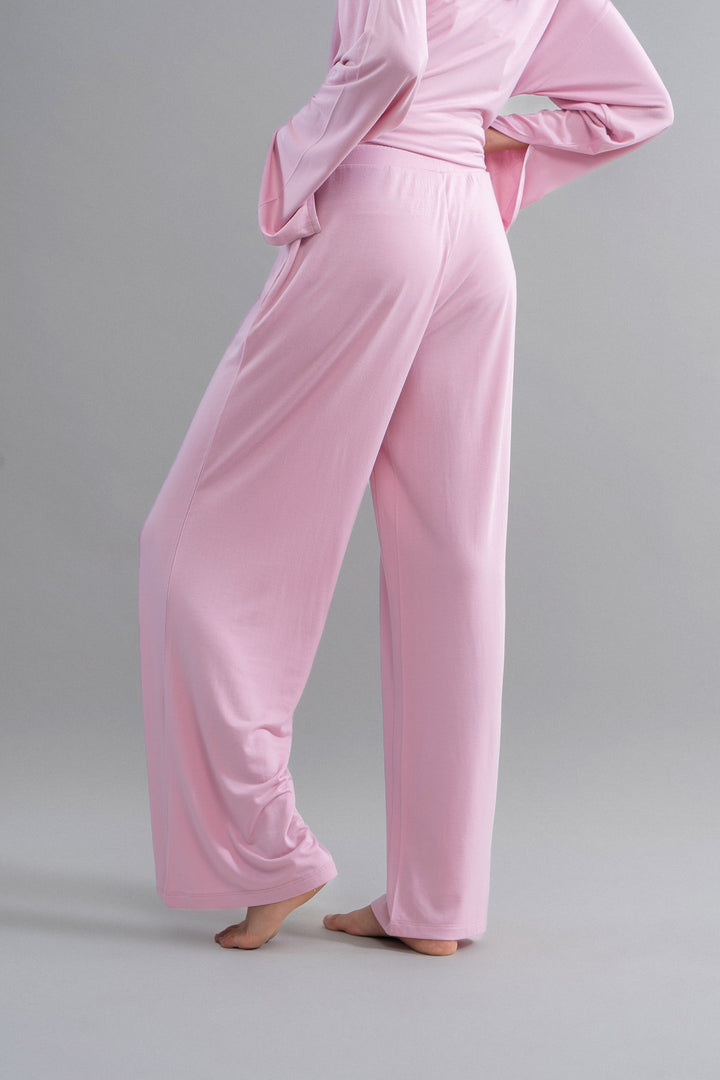 Deep pink modal flared pajamas for comfort and style.