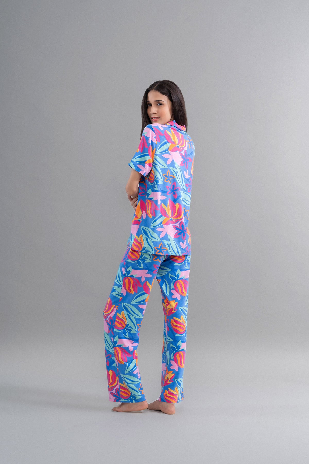 Hawaii Flower Modal Flared Pajamas for comfortable, stylish relaxation.