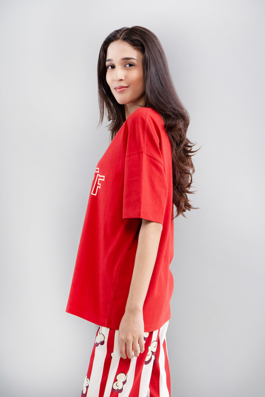 Red Pop Off Oversized T-Shirt