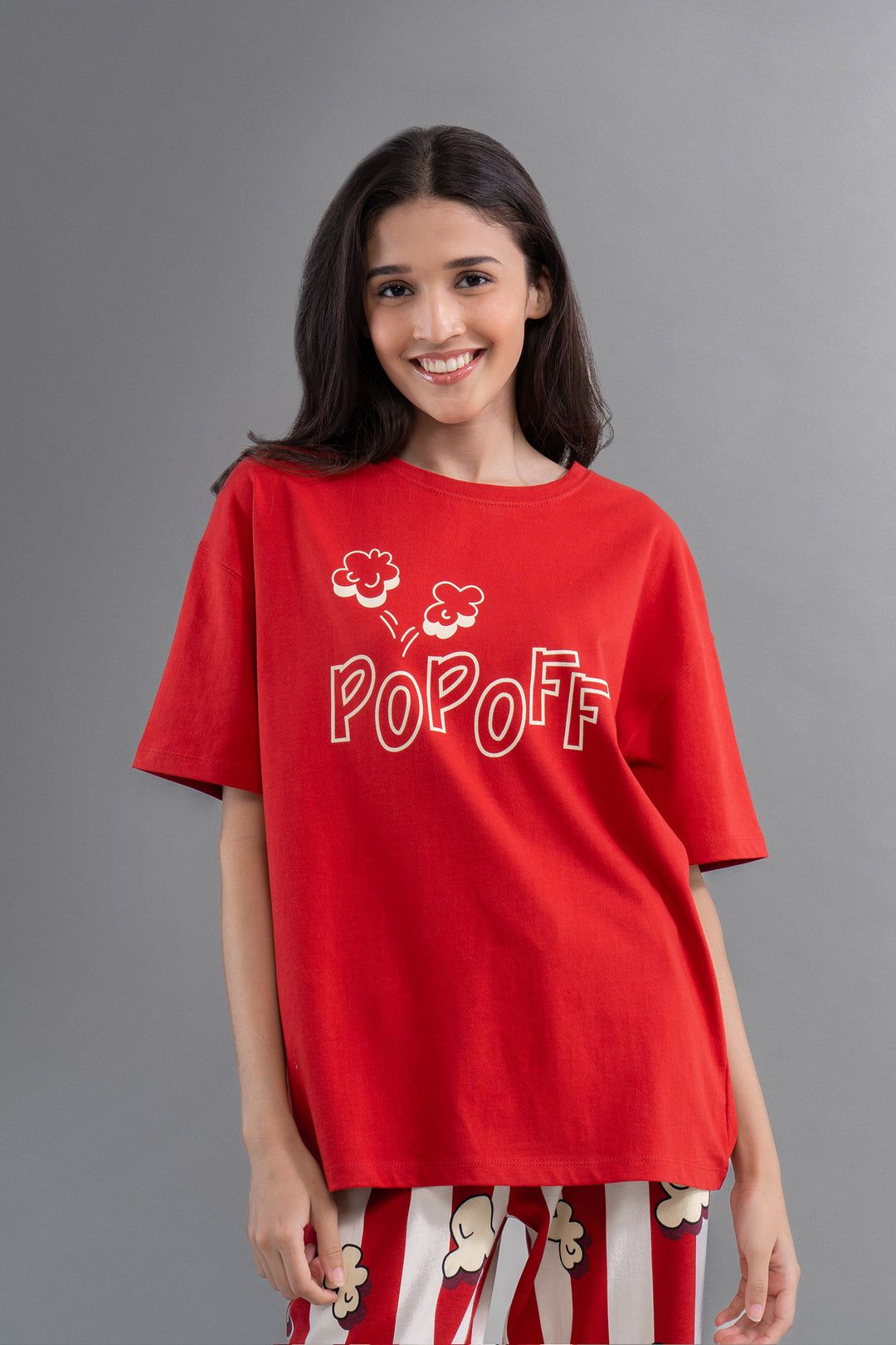 Red Pop Off Oversized T-Shirt