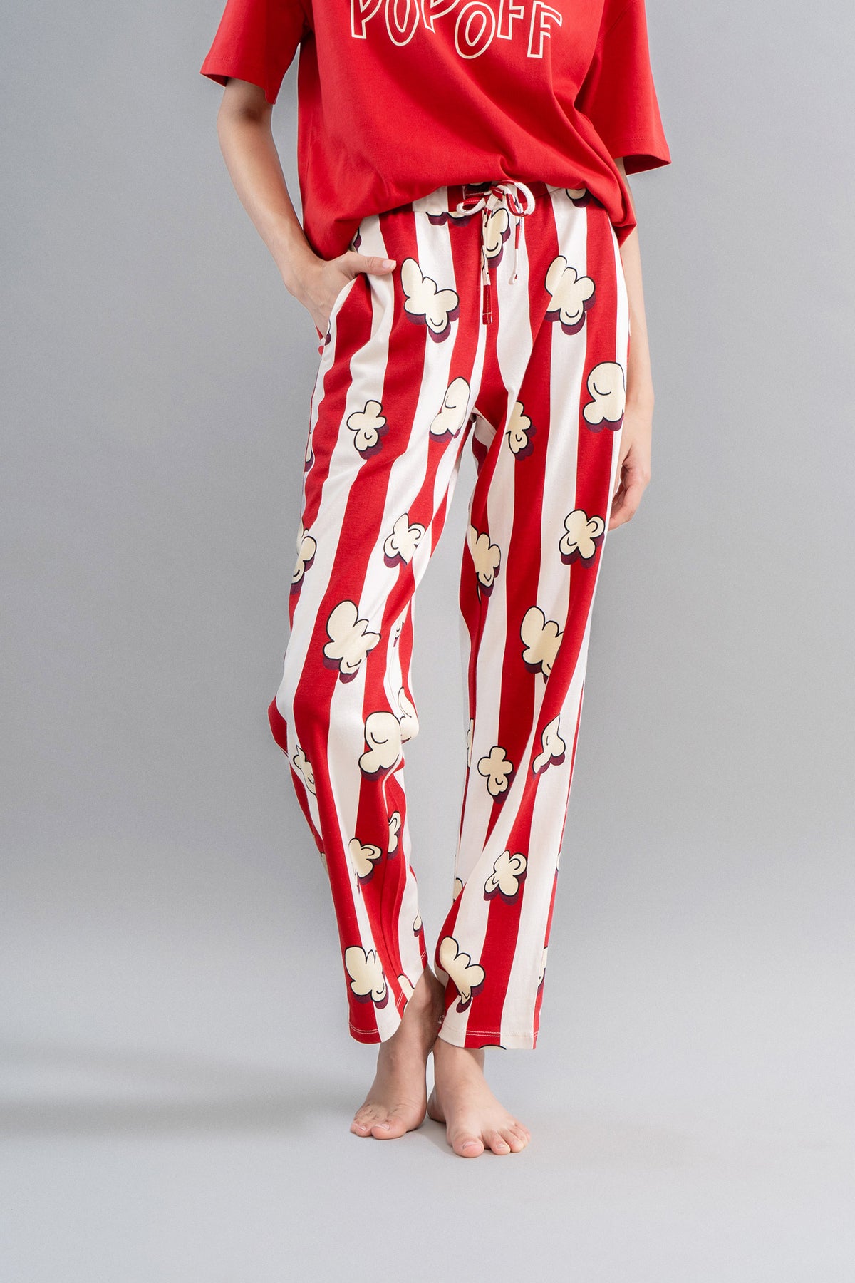 Movie Night Red Straight Pajamas