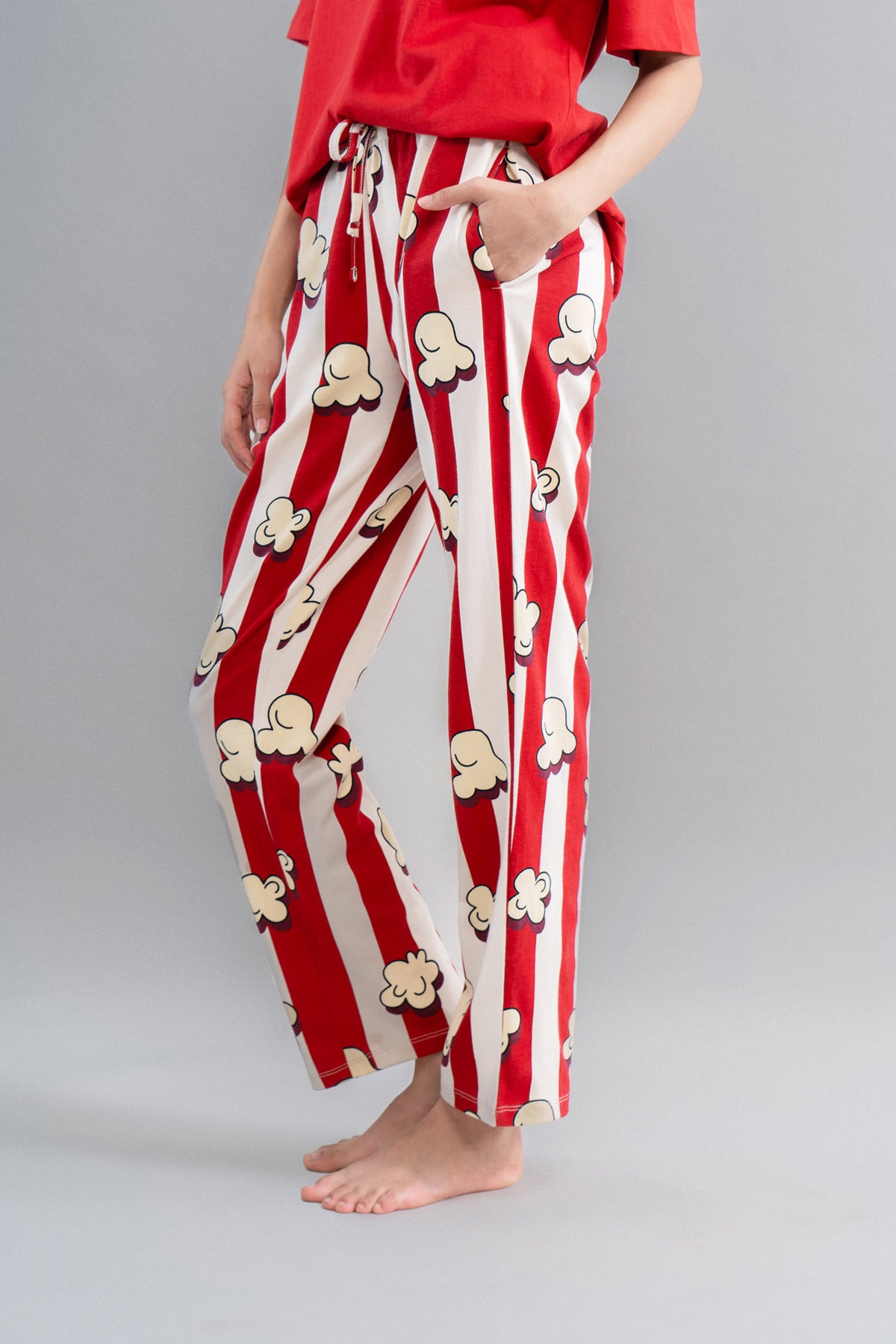 Movie Night Red Straight Pajamas