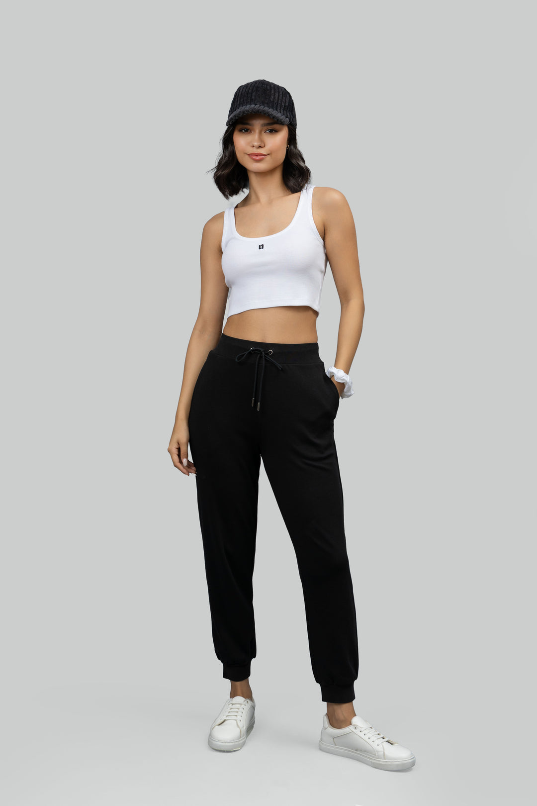 White Rib Crop Tank top