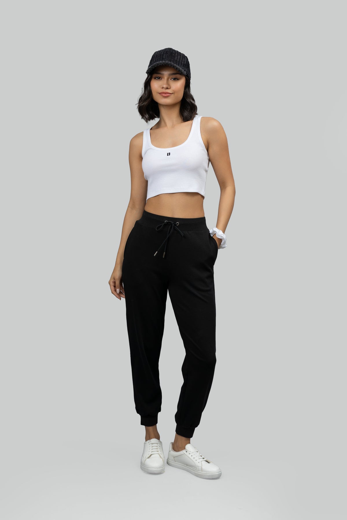 White Rib Crop Tank top