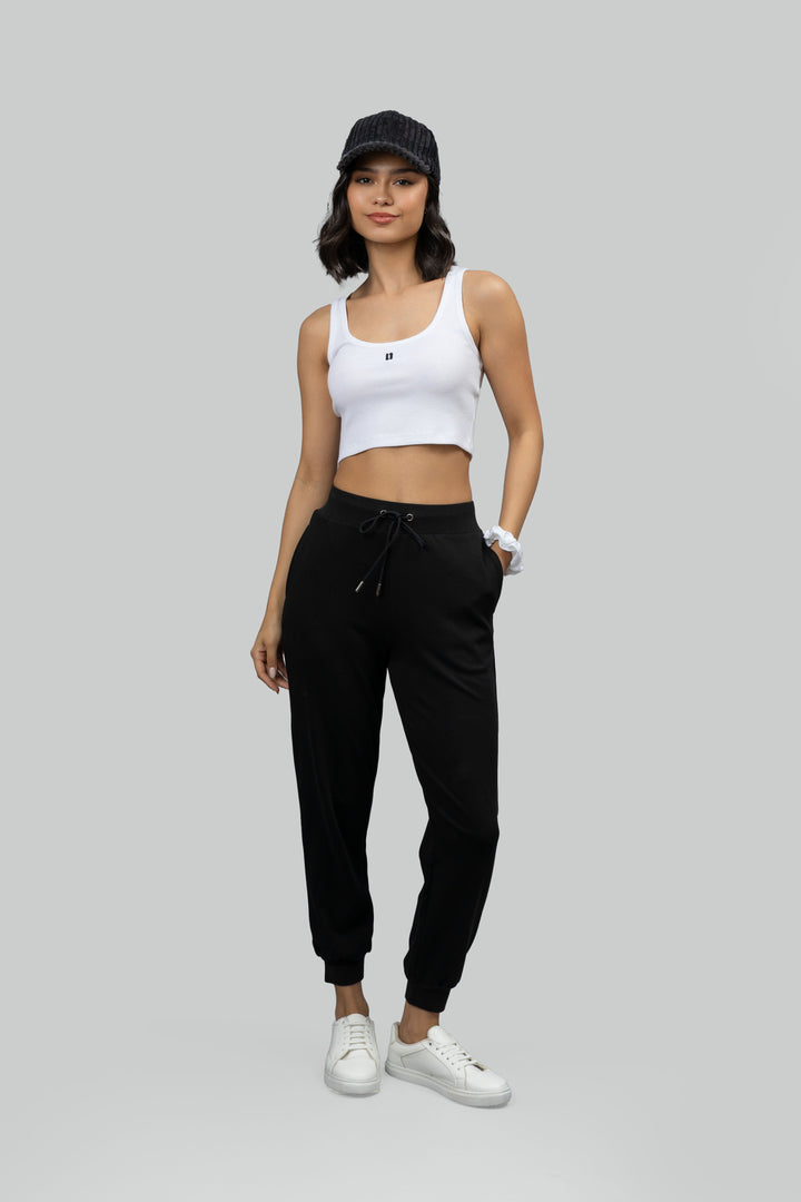 White Rib Crop Tank top