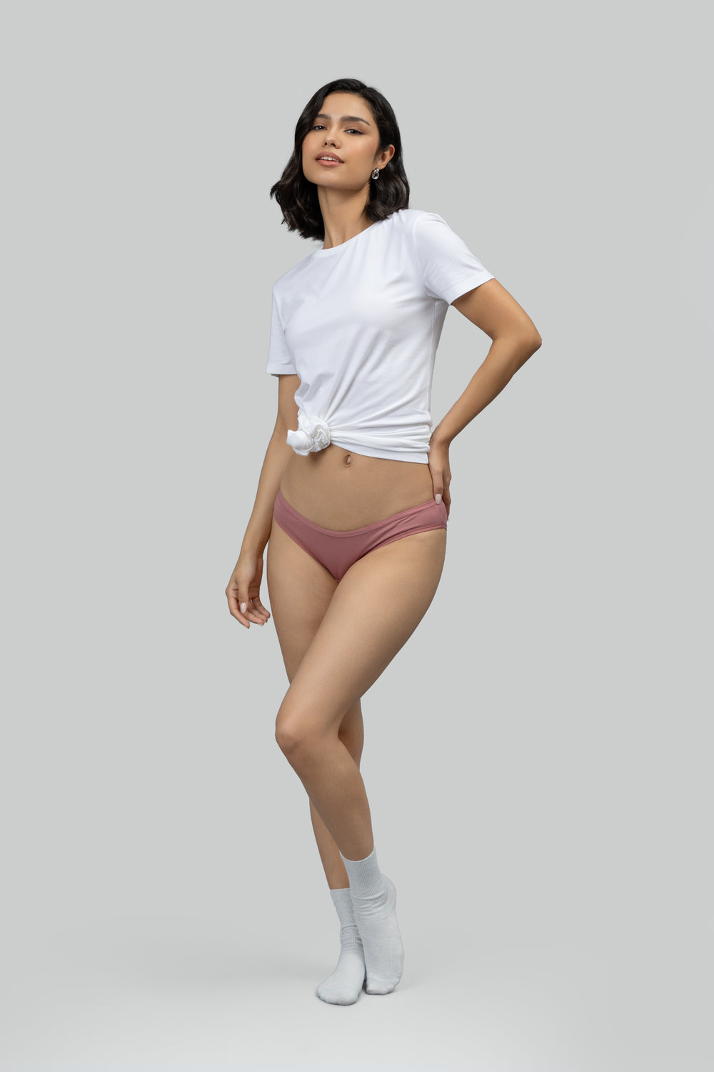 Set of three Supima Full Coverage Bikini - Soft Rose Nessies
