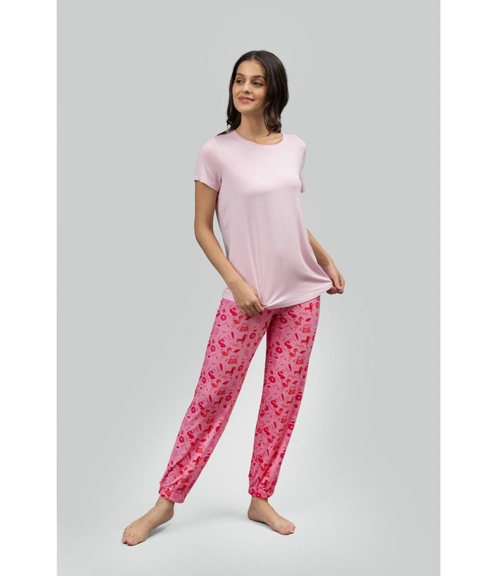 Be Pink solid pajama set