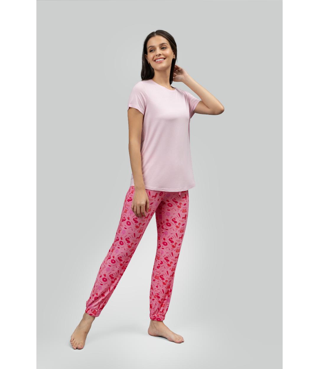 Be Pink solid pajama set