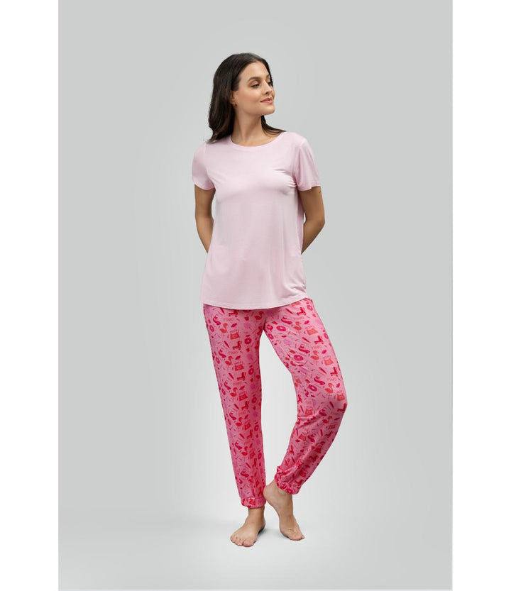 Be Pink solid pajama set