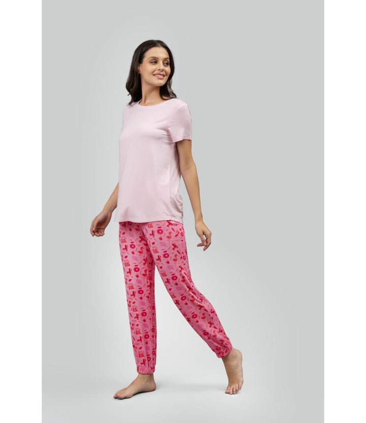 Be Pink solid pajama set