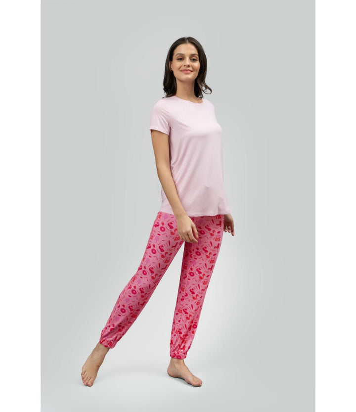 Be Pink solid pajama set
