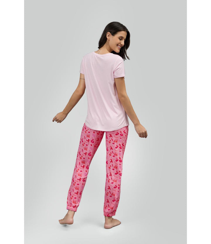 Be Pink solid pajama set