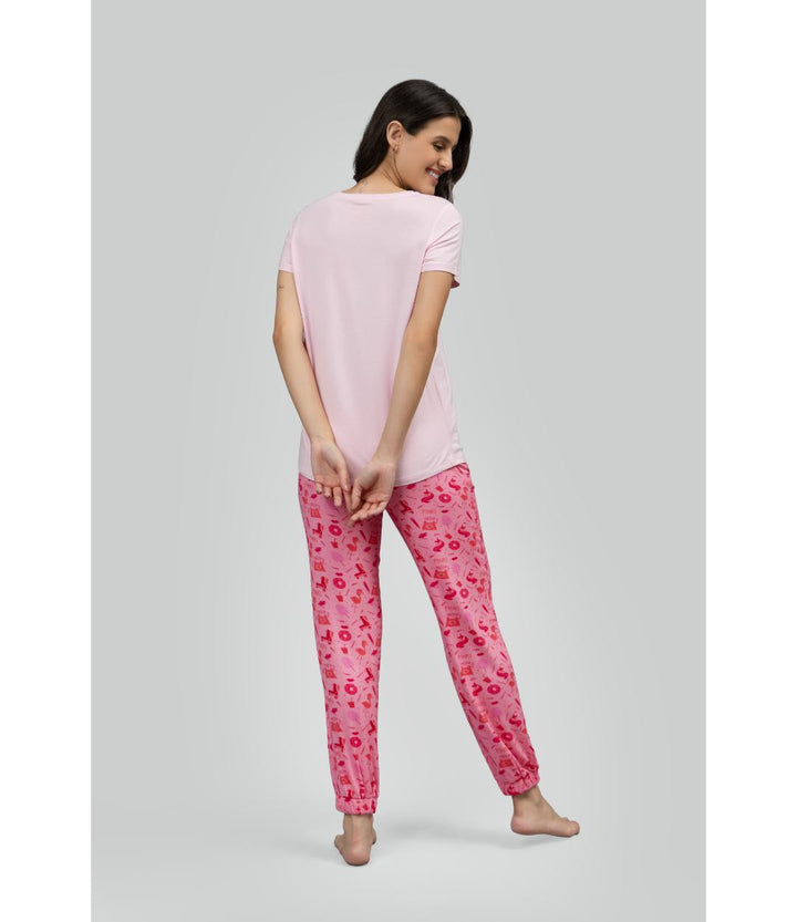 Be Pink solid pajama set