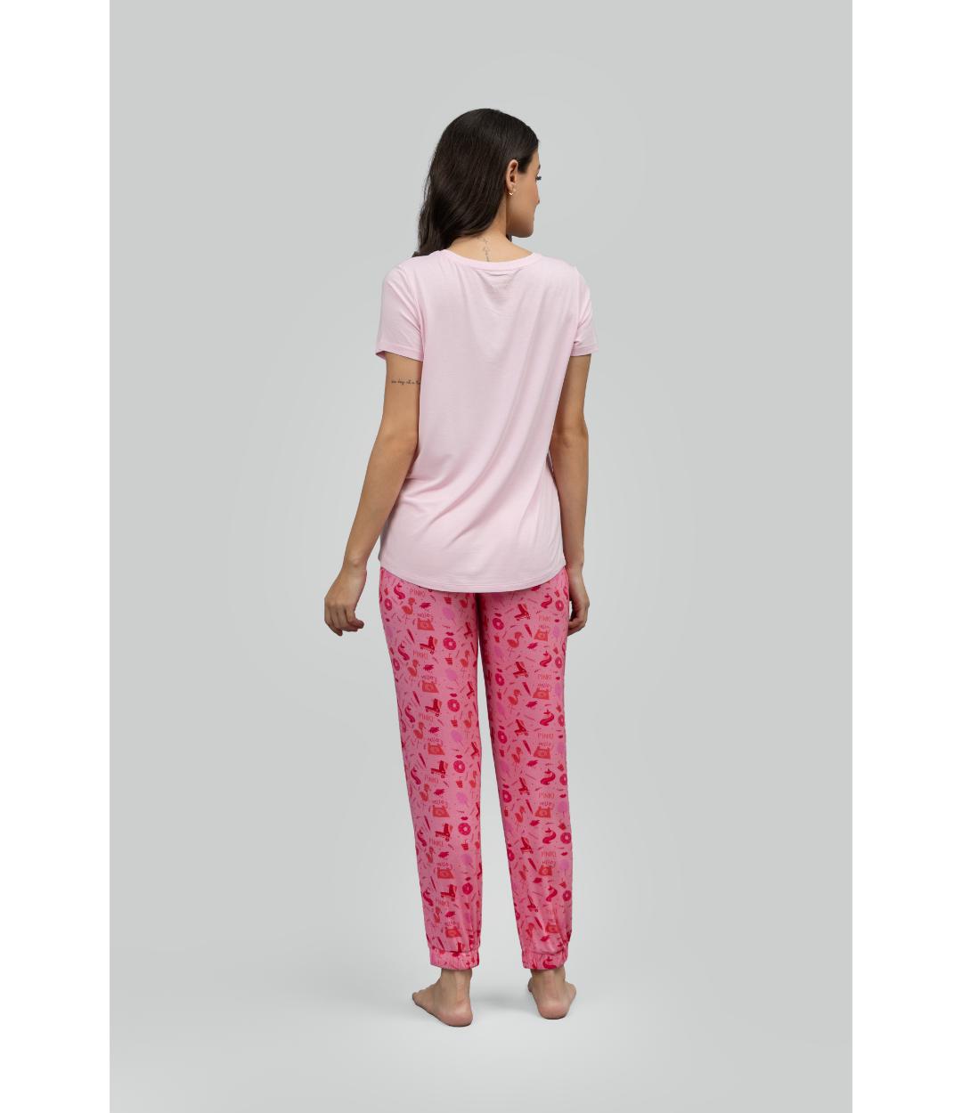 Be Pink solid pajama set