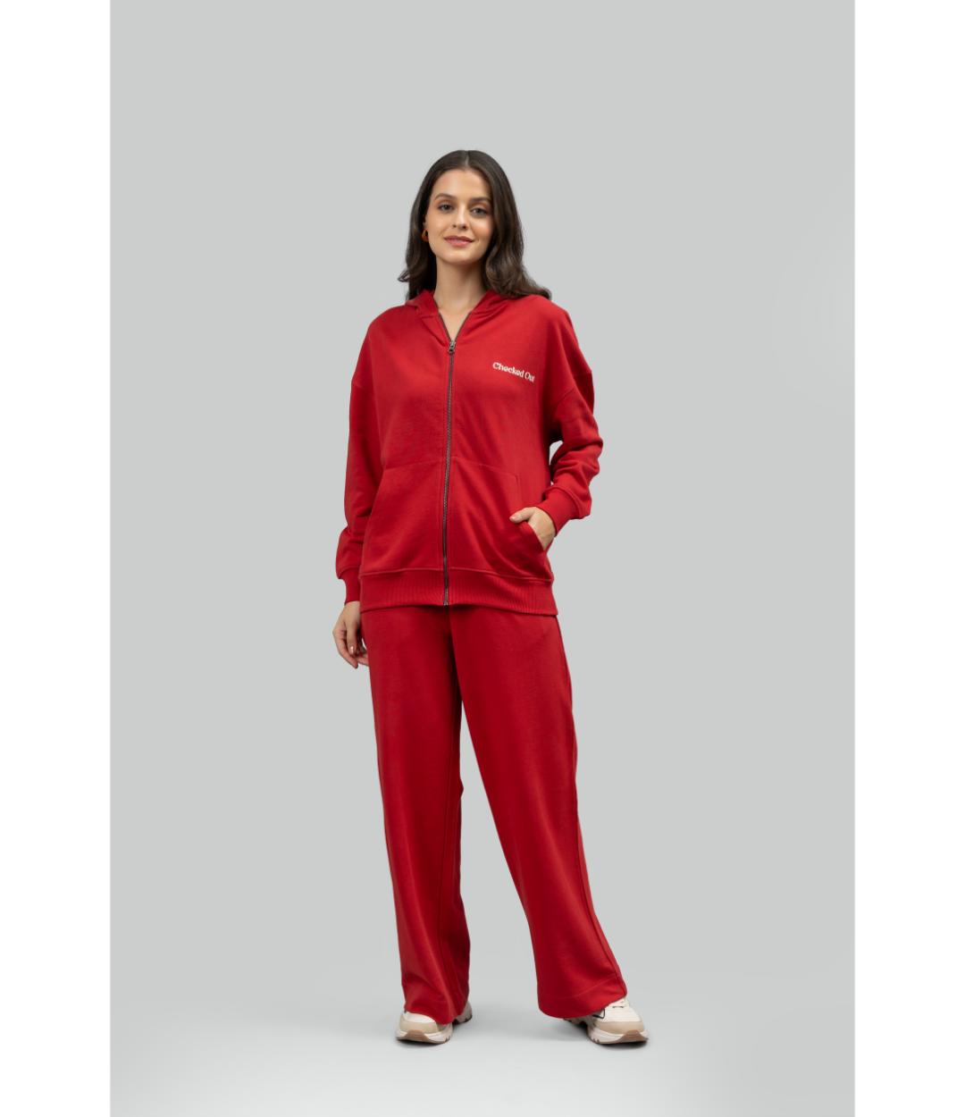 Checked Out' Cotton Terry Zip-up Hoodie Set
