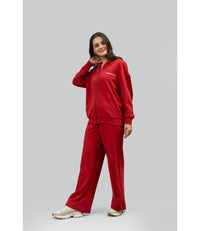 Crimson Terry Wide Leg Lounge Pants