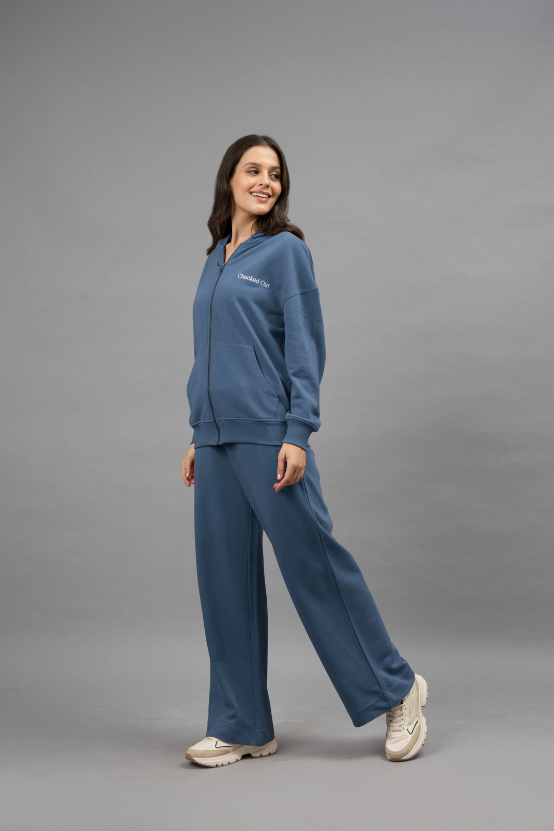 'Thriving In Chaos' Cotton Terry Zip-up Hoodie