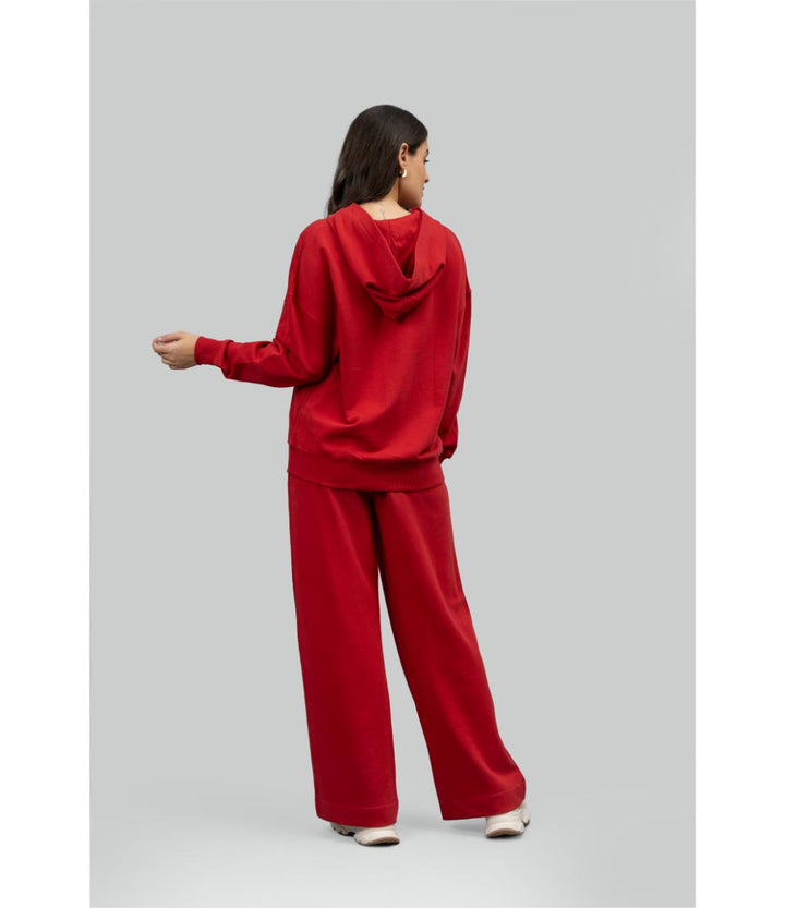 Crimson Terry Wide Leg Lounge Pants