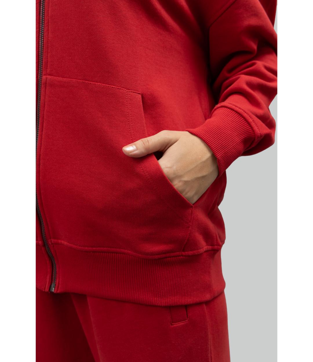 'Checked Out' Cotton Terry Zip-up Hoodie