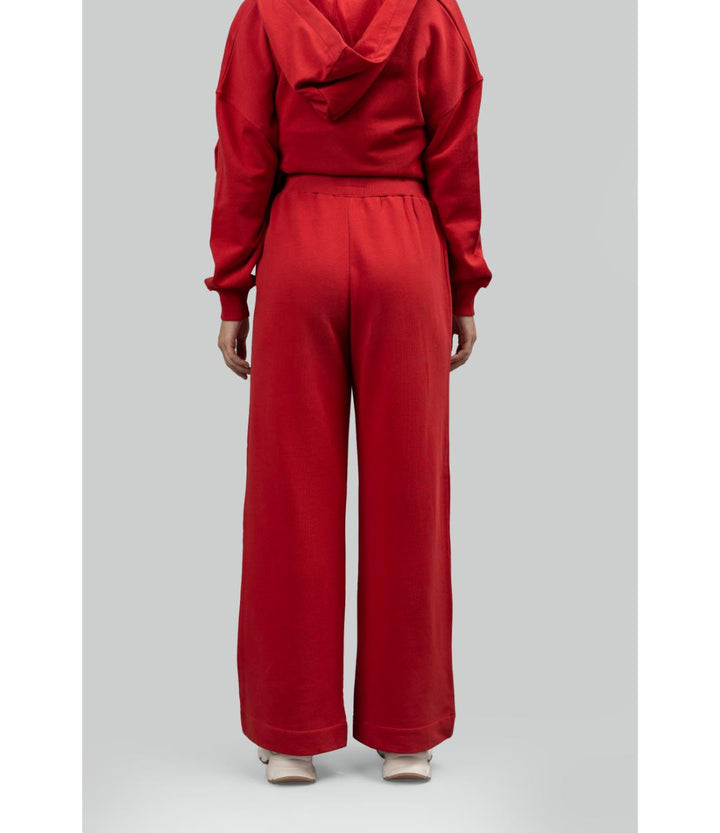 Crimson Terry Wide Leg Lounge Pants