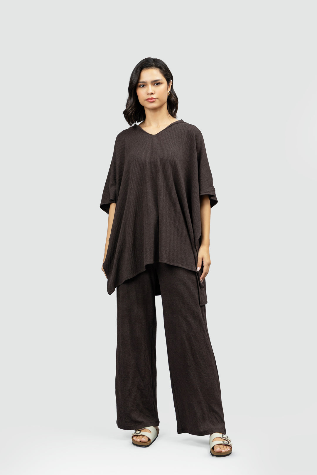 Relaxed Mocha Kaftan Hoodie