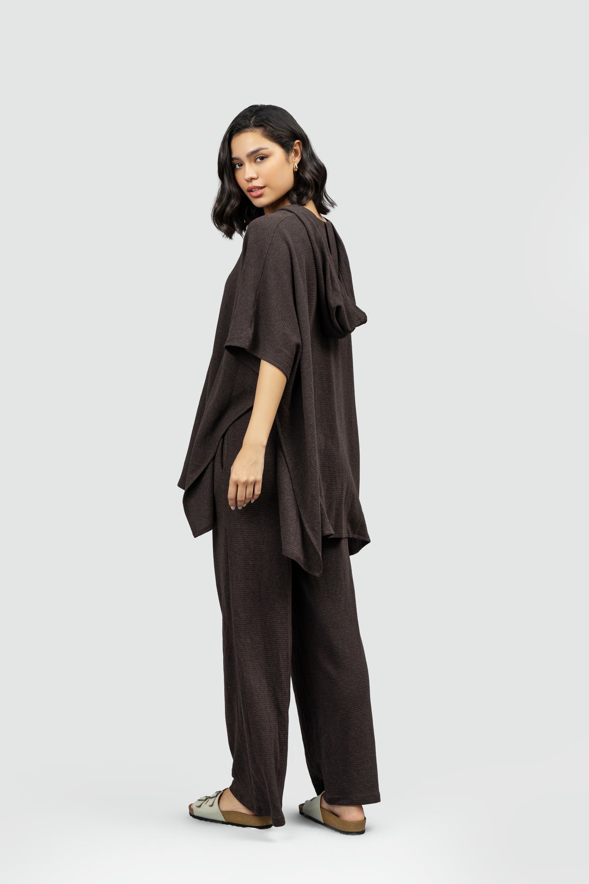 Relaxed Mocha Kaftan Hoodie