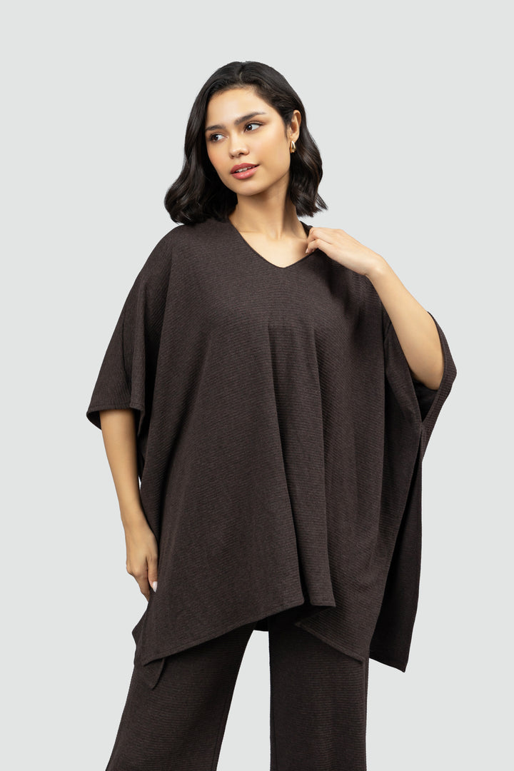 Relaxed Mocha Kaftan Hoodie