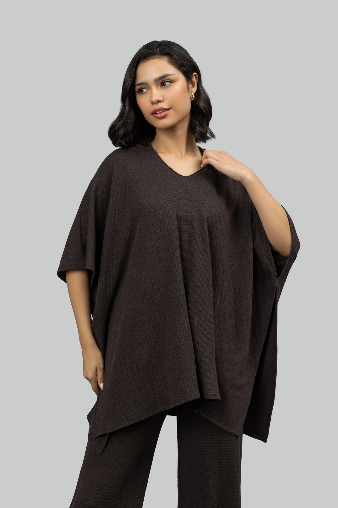 Relaxed Mocha Kaftan Hoodie
