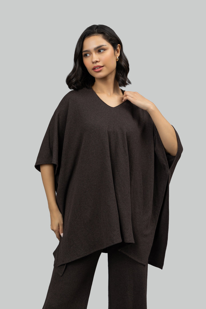 Relaxed Mocha Kaftan Hoodie